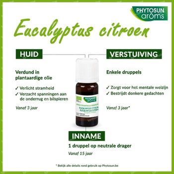 Phytosun Eucalyptus Citroen Essentiële Olie Bio 10 ml