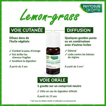 Phytosun Lemon-Grass Huile Essentielle Bio 10 ml