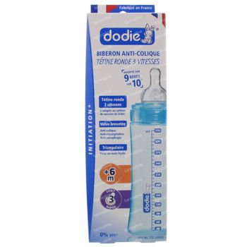 Dodie Biberon Evolution+ Lagoon Tétine 3 Trou 330 ml