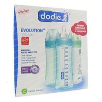 Dodie Saugflasche Evolution + Zitze 3 Loch Junge 1 Dose 3 st