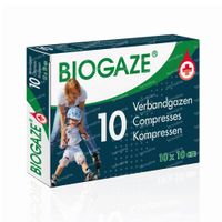 Biogaze Bandage 10x10cm - Plaies, Blessures légères et Brûlures Superficielles 10 pièces