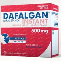 Dafalgan Instant Vanille/Aardbei 500mg 20 zakjes