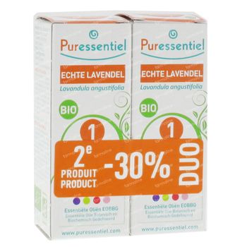 Puressentiel Essentiële Olie Echte Lavendel Bio Duo 20 ml