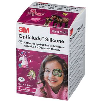 Opticlude Silicone Oogpleister Midi Girls 5,3 x 7 cm 2738PG50 50 st