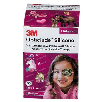 Opticlude Silicone Oogpleister Midi Girls 5,3 x 7 cm 2738PG50 50 st