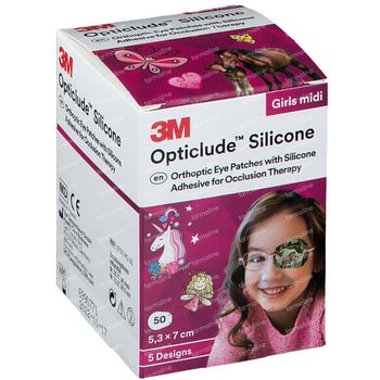 Opticlude Silicone Oogpleister Midi Girls 5,3 x 7 cm 2738PG50 50 st