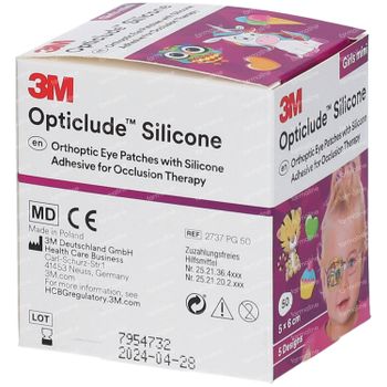 Opticlude Silicone Pansement Orthoptique Mini Girls 5cm x 6cm 2737PB50 50 st