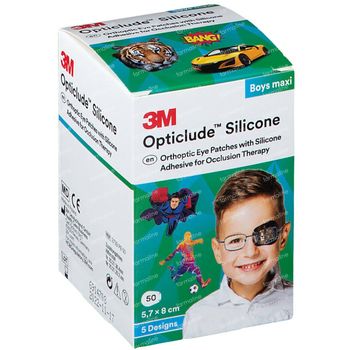 Opticlude Silicone Oogpleister Maxi Boys 5,7cm x 8cm 2739PB50 50 st
