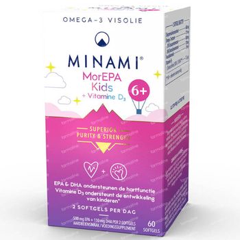 Minami® MorEPA Mini + Vitamine D3 6 Jaar+ 60 capsules