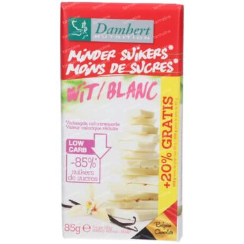 Damhert Moins de Sucres Chocolat Blanc 85 g