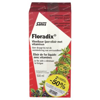 Salus Floradix IJzer-Elixir DUO Verlaagde Prijs 2x500 ml