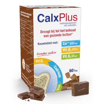 CalxPlus Chocolade Zonder Suiker 60 tabletten