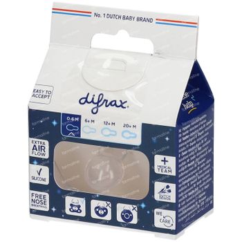 Difrax Sucette Sleepy Nina Natural Glow in the Dark 0-6 Moins 1 pièce