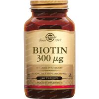 Solgar Biotin 300Mcg 100 comprimés