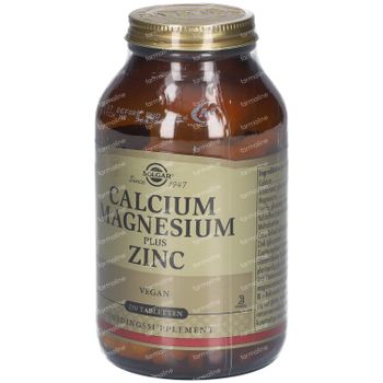 Solgar Calcium Magnesium Plus Zinc 250 comprimés