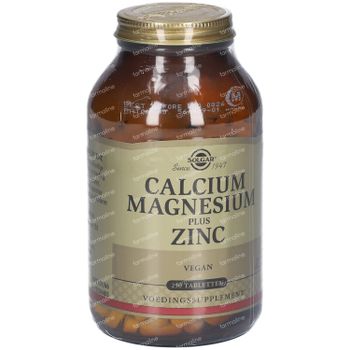 Solgar Calcium Magnesium Plus Zinc 250 comprimés