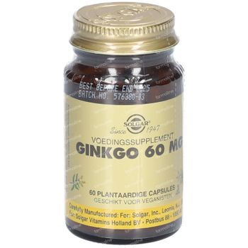 Solgar Ginkgo 60Mg 60 capsules