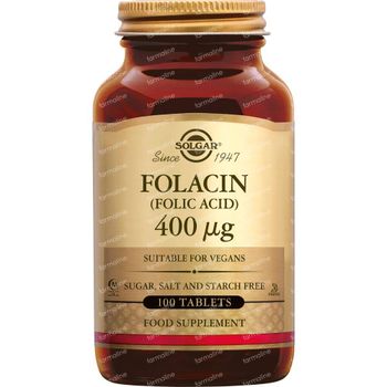 Solgar Folacin 400Mcg 100 comprimés