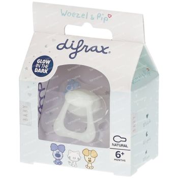 Difrax Sucette Natural Woezel&Pip +6M 1 pièce