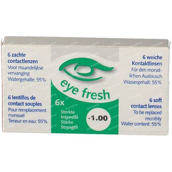 Eye Fresh Lentilles Mensuelles Souples 6-pack  -1,00 1 pièce