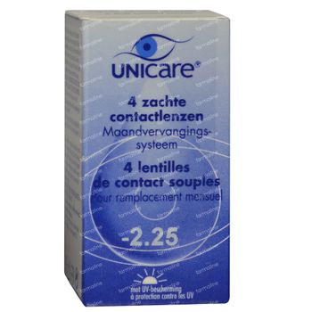 Unicare Souple Lentilles Mensuelles -2,25 4 st