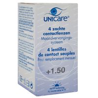 Unicare Weiche Monatslinsen +1,50 4 kontaktlinsen