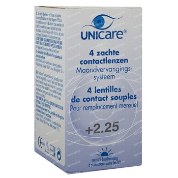 Unicare Souple Lentilles Mensuelles +2,25 4 st