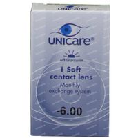 Unicare Weiche Monat Linse -6,00 1 kontaktlinsen