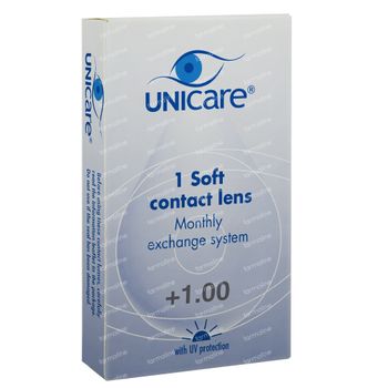 Unicare Souple Lentilles Mensuelles +1,00 1 pièce