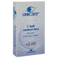 Unicare Souple Lentilles Mensuelles +2,00 1 lentilles
