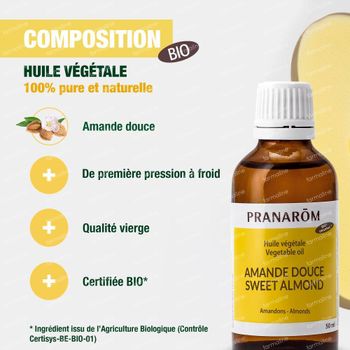 Pranarom Huile Végétale Amande Douce Bio 50 ml