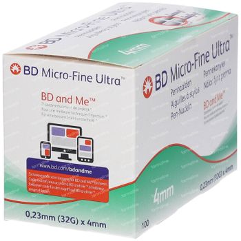 BD Micro-Fine+ Ultra Pennaald 4 mm 100 st
