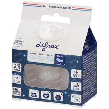 Difrax Sucette Dental Glow in the Dark 18 Moins+ 1 tétine