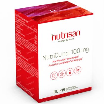 Nutrisan Nutriquinol 100 mg + 15 Caps Gratuit 90+15 gélules souples