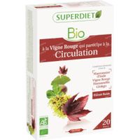 Superdiet Complexe Circulation Vigne Rouge - Ginkgo - Hamamélis - Marronnier d'Inde Bio 20x15 ml
