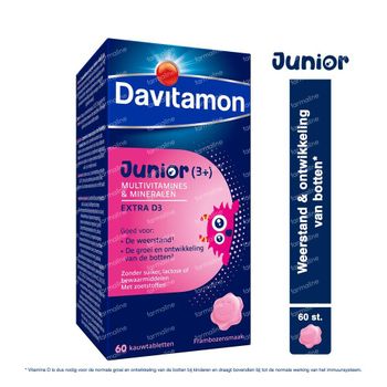 Davitamon Junior Framboos 60 kauwtabletten