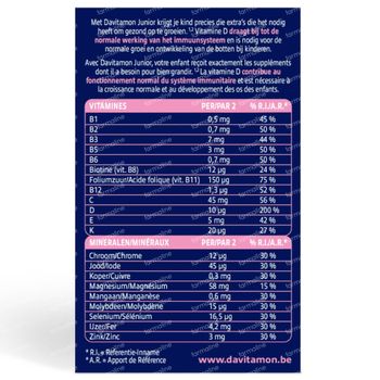 Davitamon Junior Framboos - Multivitamines vanaf 3 Jaar 120 kauwtabletten