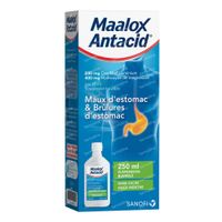 Maalox Antacid 230mg/400mg per 10ml Suspensie - Voor Maagpijn 250  suspensie