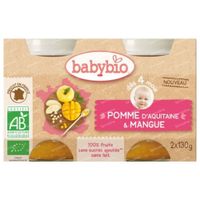 Babybio Bipack Pomme-Mangue +4 Mois 2x130 g