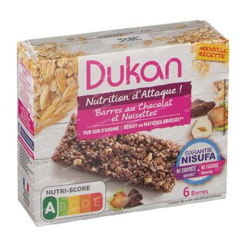 Dukan Barre Chocolat Avec Noix 6 pièces