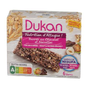 Dukan Barre Chocolat Avec Noix 6 pièces