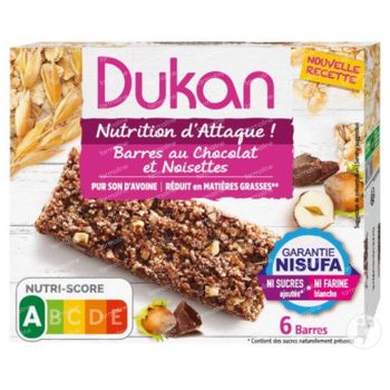 Dukan Barre Chocolat Avec Noix 6 pièces