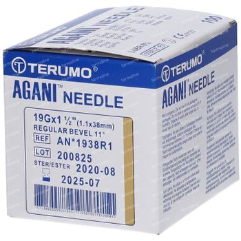 Terumo Agani Aiguille Jetable 19gx1 1/2 rb 1,1x40 100 st