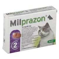 Milprazon 16mg/40mg Kat >2kg 1x2 tabletten