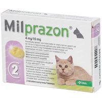 Milprazon 4mg/10mg Kat >0,5kg 1x2 tabletten