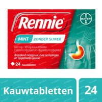 Rennie Mint zonder Suiker 24 kauwtabletten