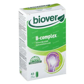 Biover Biover B-complex - Système Nerveux - Complément Alimentaire pour le Stress - avec Complexe de Vitamines B 45 comprimés