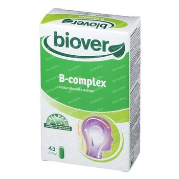 Biover Biover B-complex - Système Nerveux - Complément Alimentaire pour le Stress - avec Complexe de Vitamines B 45 comprimés