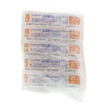 Terumo Agani Aiguille 25g 5/8 RB Orange 10 pièces