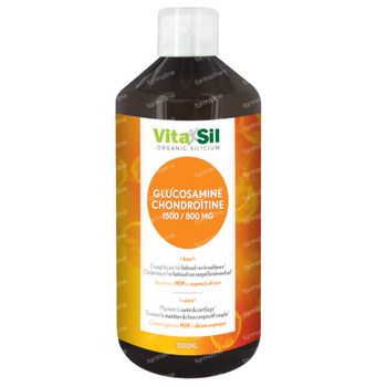 Vitasil Glucosamine Chondroïtine 1500/800 MG – Cartilage et Tissu Conjonctif – Complément Alimentaire Liquide 1000 ml